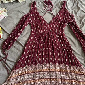 Brigitte Bailey Femi boho mini dress with cutouts